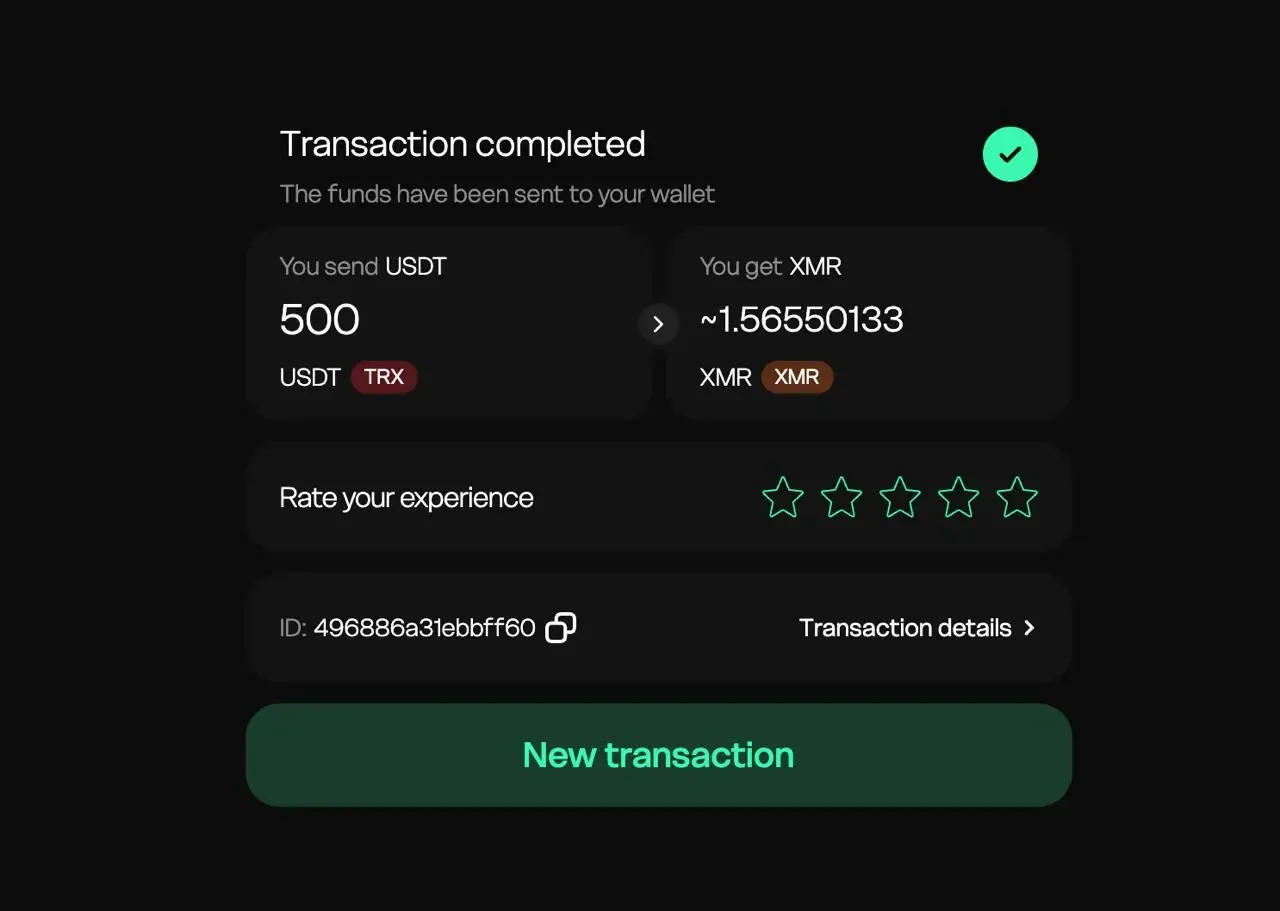 Receive Crypto in Seconds